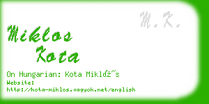 miklos kota business card